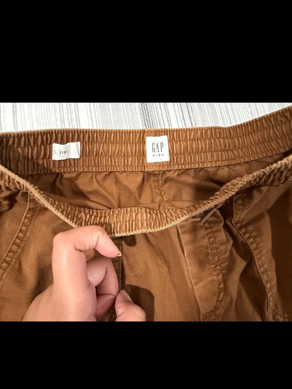 GAP Brown Elastic-Waist Chinos